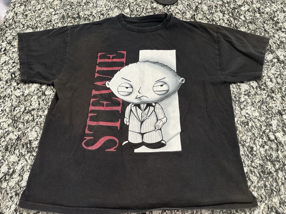 Delta Family Guy T Shirt Black Vintage Y2K Stewie Scarface Parody 26x22 XL Fade!